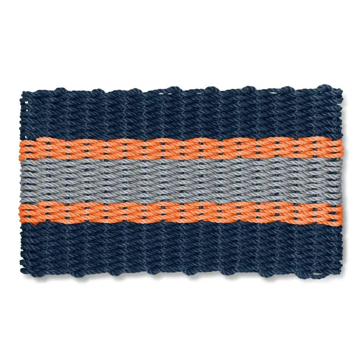 Lobster Rope Outdoor Doormat : Navy, Orange, Silver
