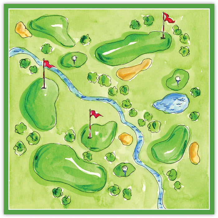 Rosanne BECK Hand Painted Golf Course Square Placemats