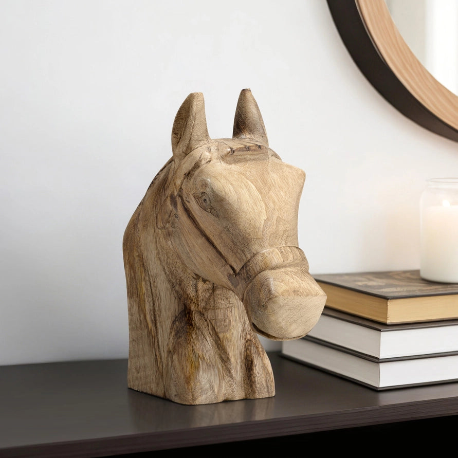 Brown Wood Modern Horse Head