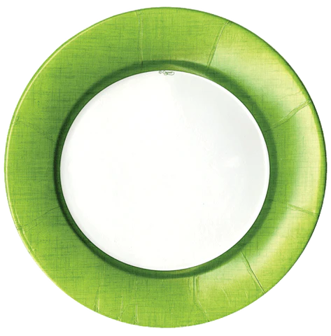 Caspari Dinner Plates, Linen Moss Green