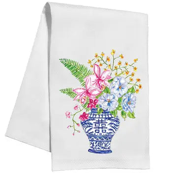 Rosanne Beck Blue & White Asian Pot Kitchen Towel