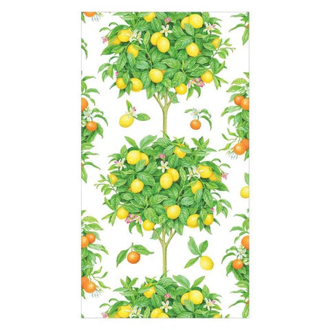 Caspari Citrus Topiaries Guest Towel