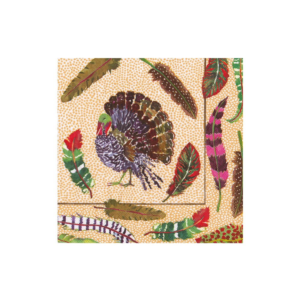 Caspari Plumage Cocktail Napkins