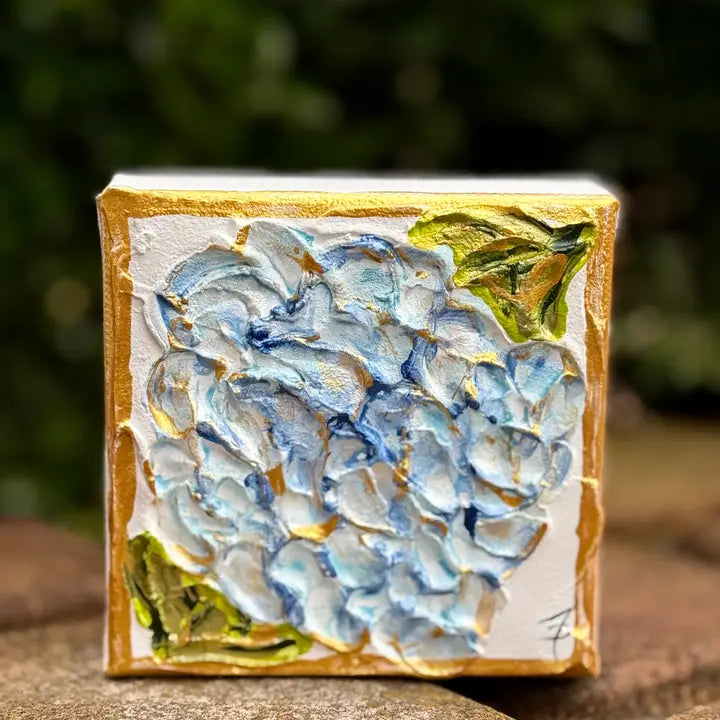Hand Painted Textured Hydrangea Canvas