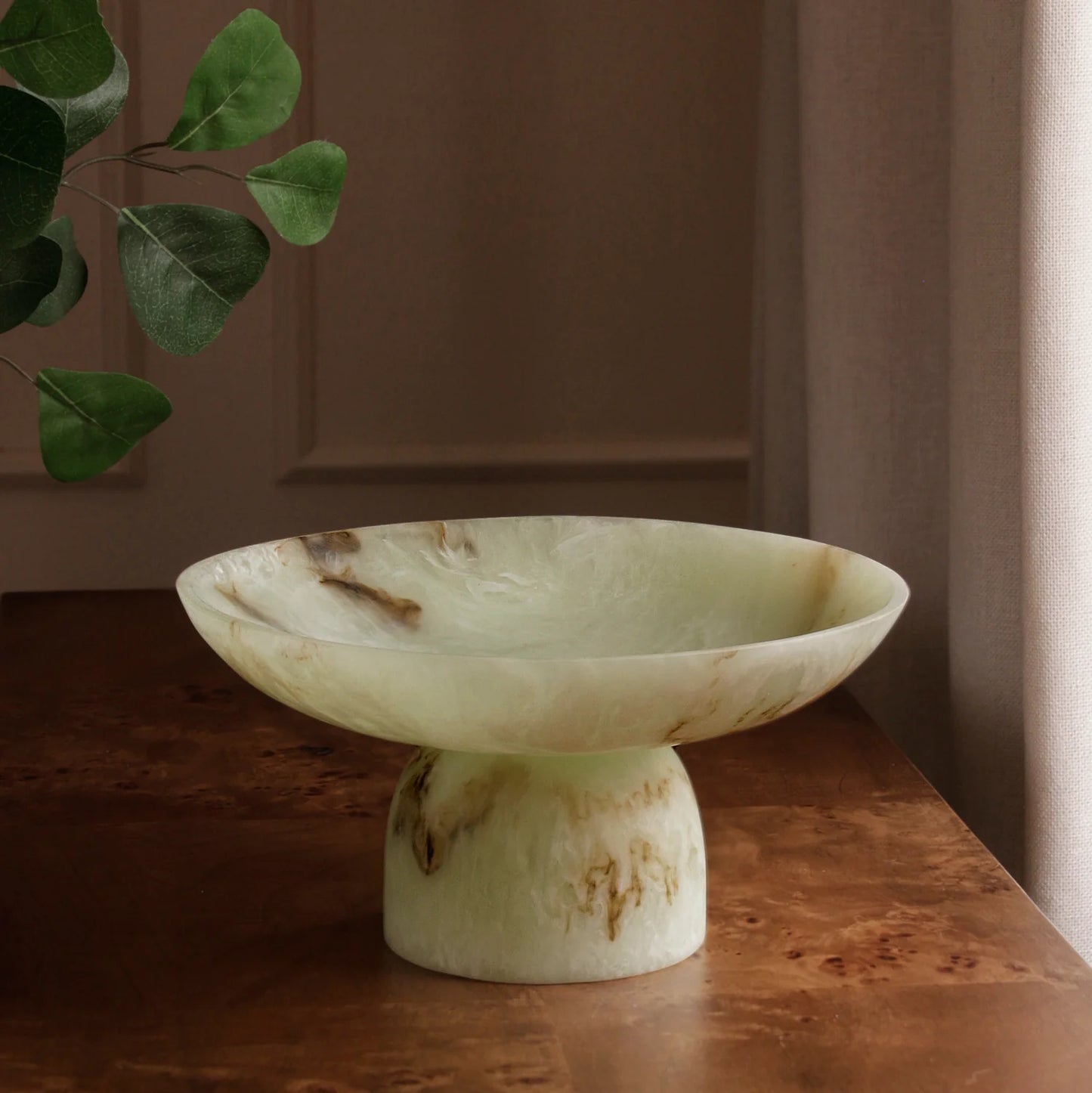 Beatriz Ball RESIN Giada Medium Pedestal Jade Swirl