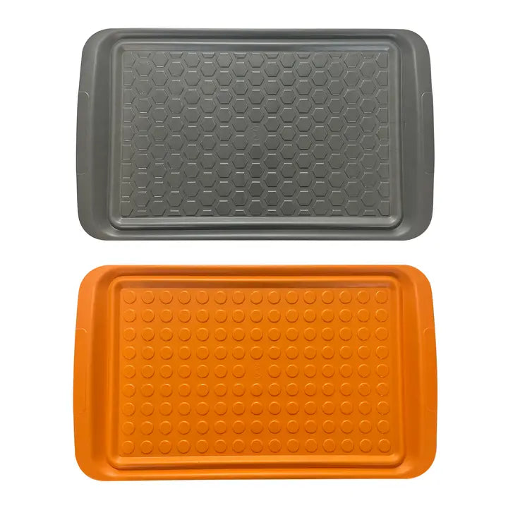 Outset Large Prep Trays, Set 2, Orange, Black,17.2” X 10.5“