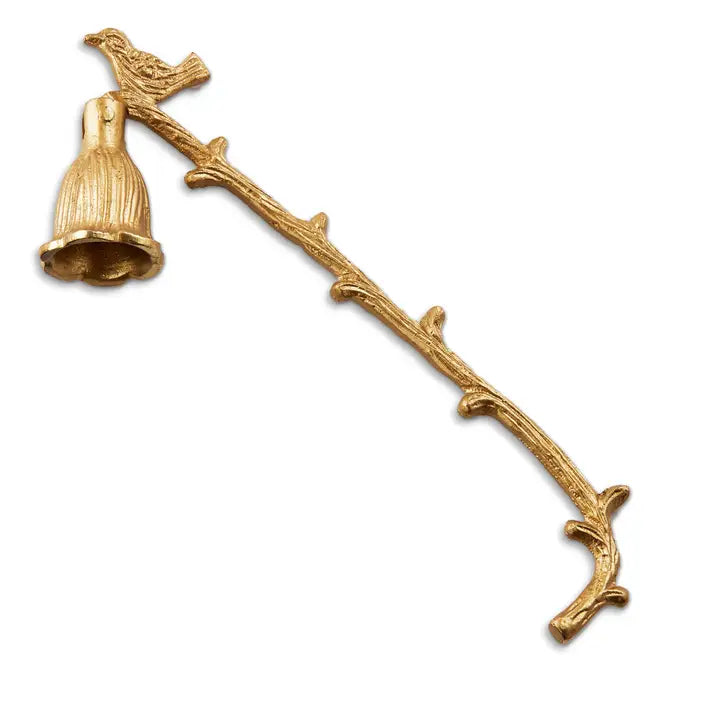 Bird On Twig Candle Snuffer - Antique Brass