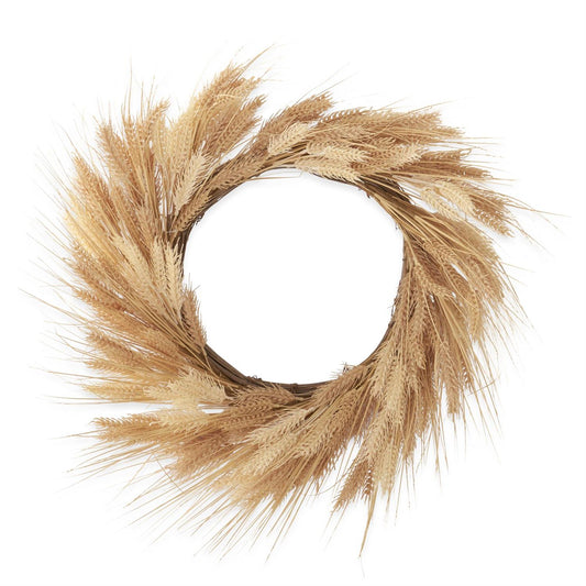 K&K 30" Cream & Tan Wheat Wreath