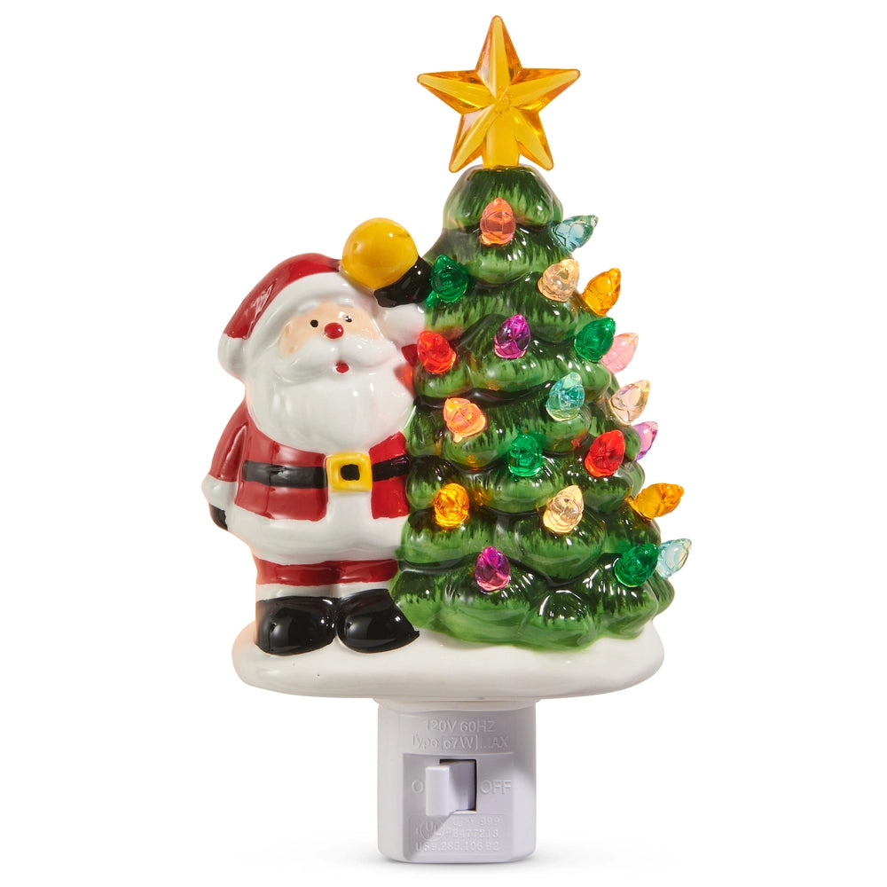 Raz 6.5" Santa with Tree Night Light