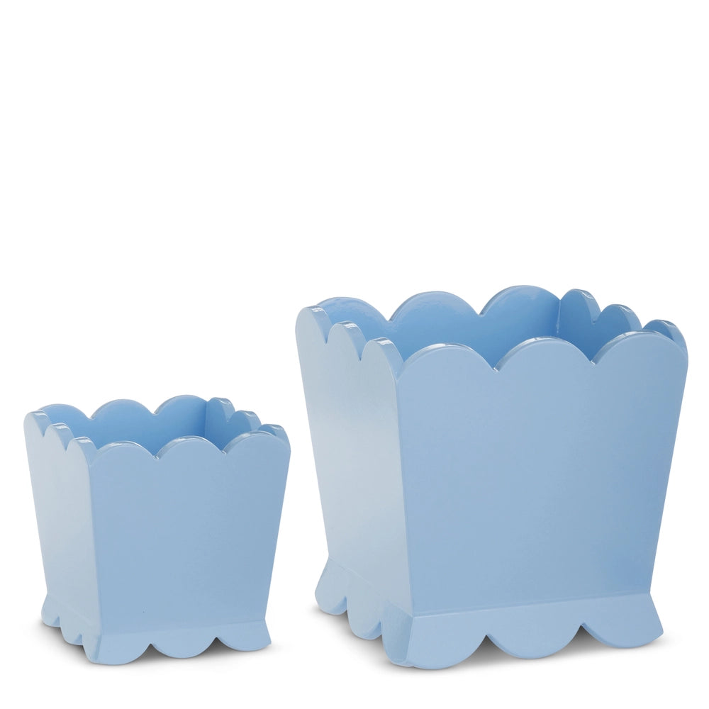 Blue Scalloped Planter, Large