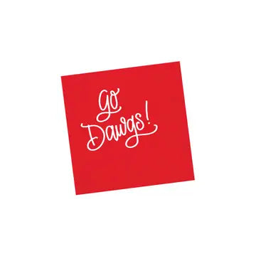 Natalie Chang Red Go Dawgs Cocktail Napkin