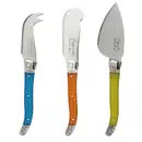 Laguiole 3pc Jewel Colored Cheese Knife Set
