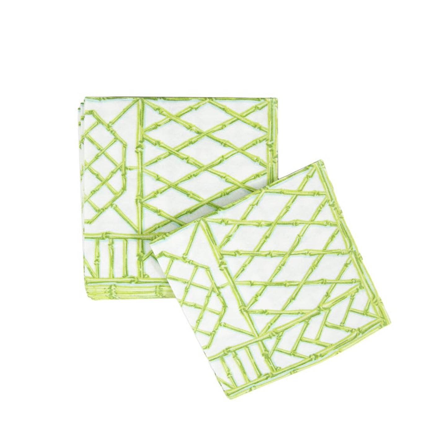 Caspari- Bamboo Screen Moss Green Cocktail Napkin