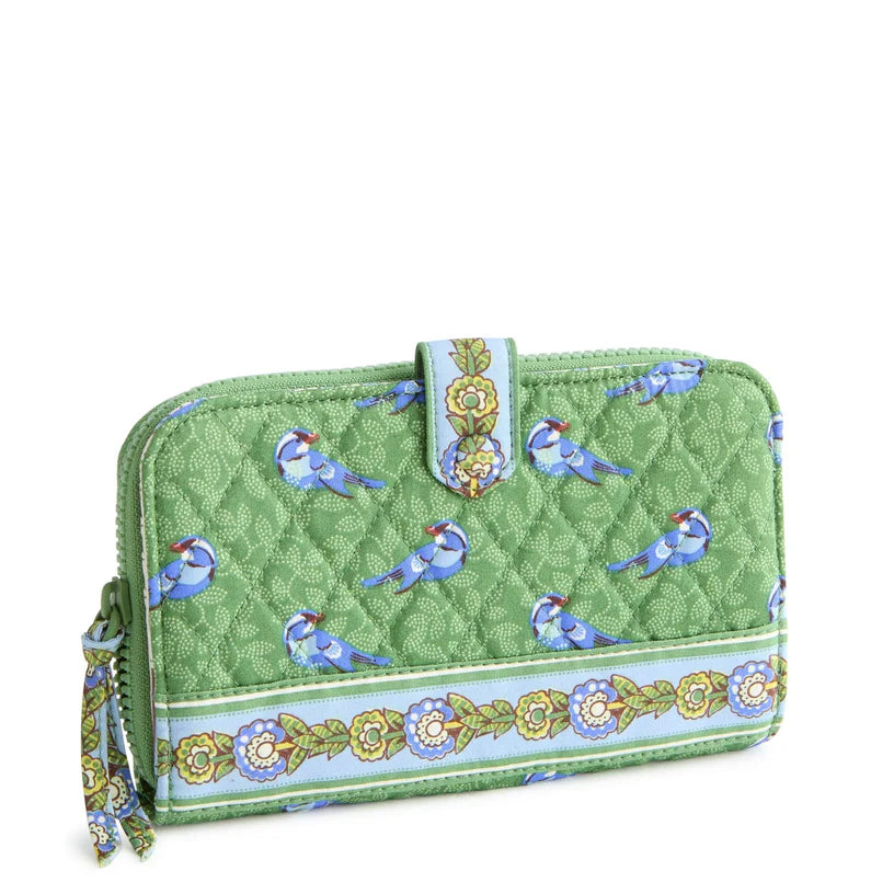 Vera Bradley Lg Tab Wallet, Green Birds