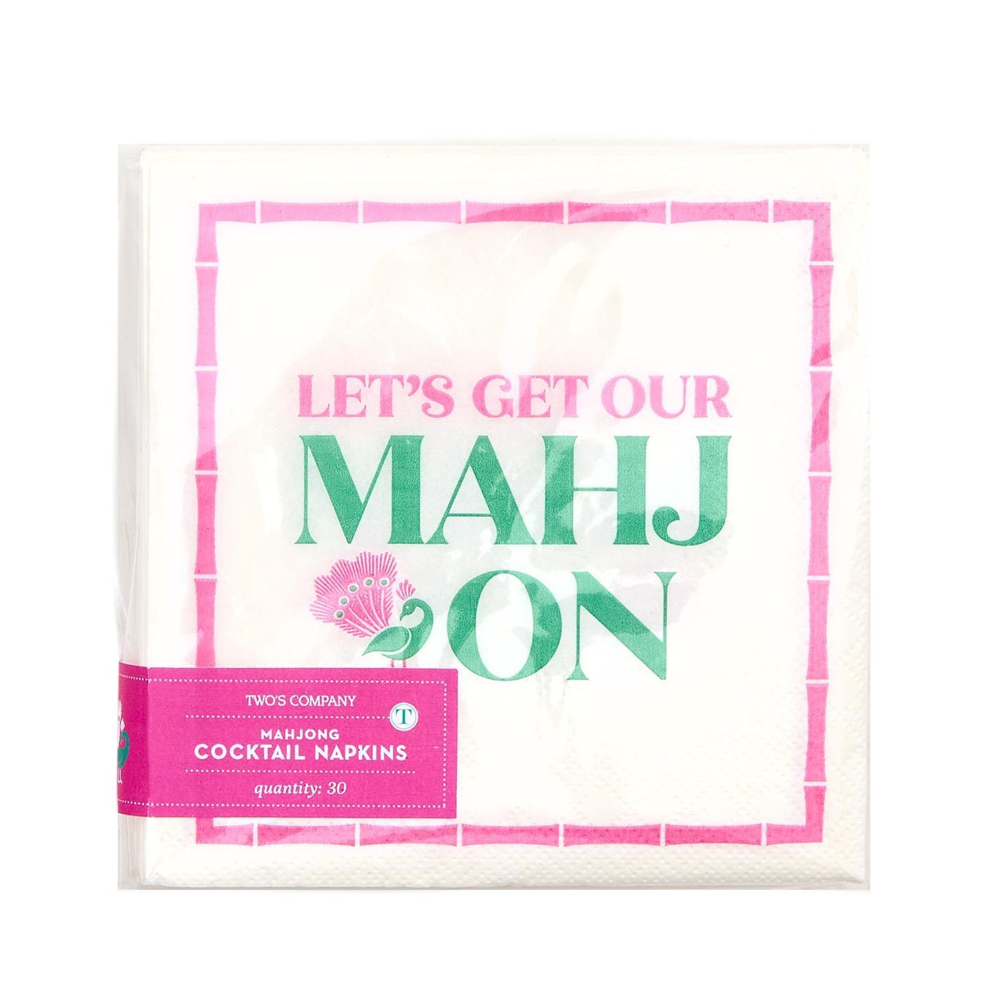 Two's Company Mahjong Cocktail Napkin