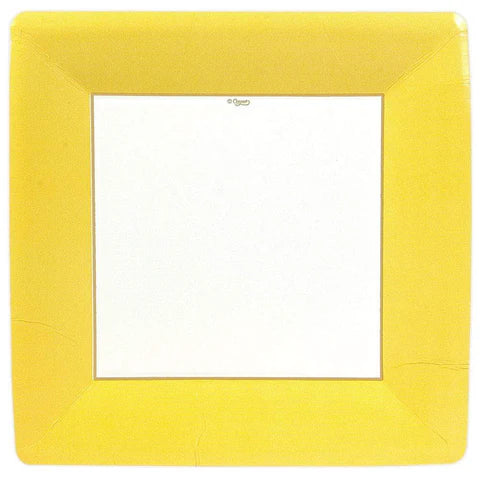 Caspari Grosgrain Yellow Dinner Plate