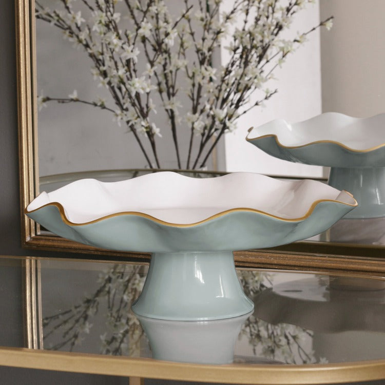 Beatriz Ball Encanto Carola Pedestal Cake Plate, Slate & White
