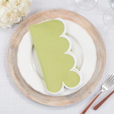 Saro Scalloped Napkin S/4