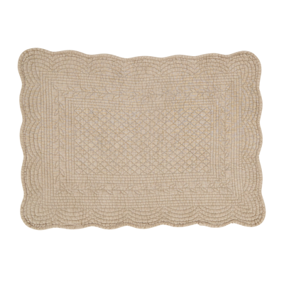 Saro Taupe Quilted Placemat Set Of 4