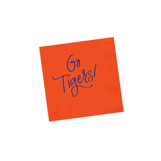 Natalie Chang Go Tigers Orange Cocktail Napkin