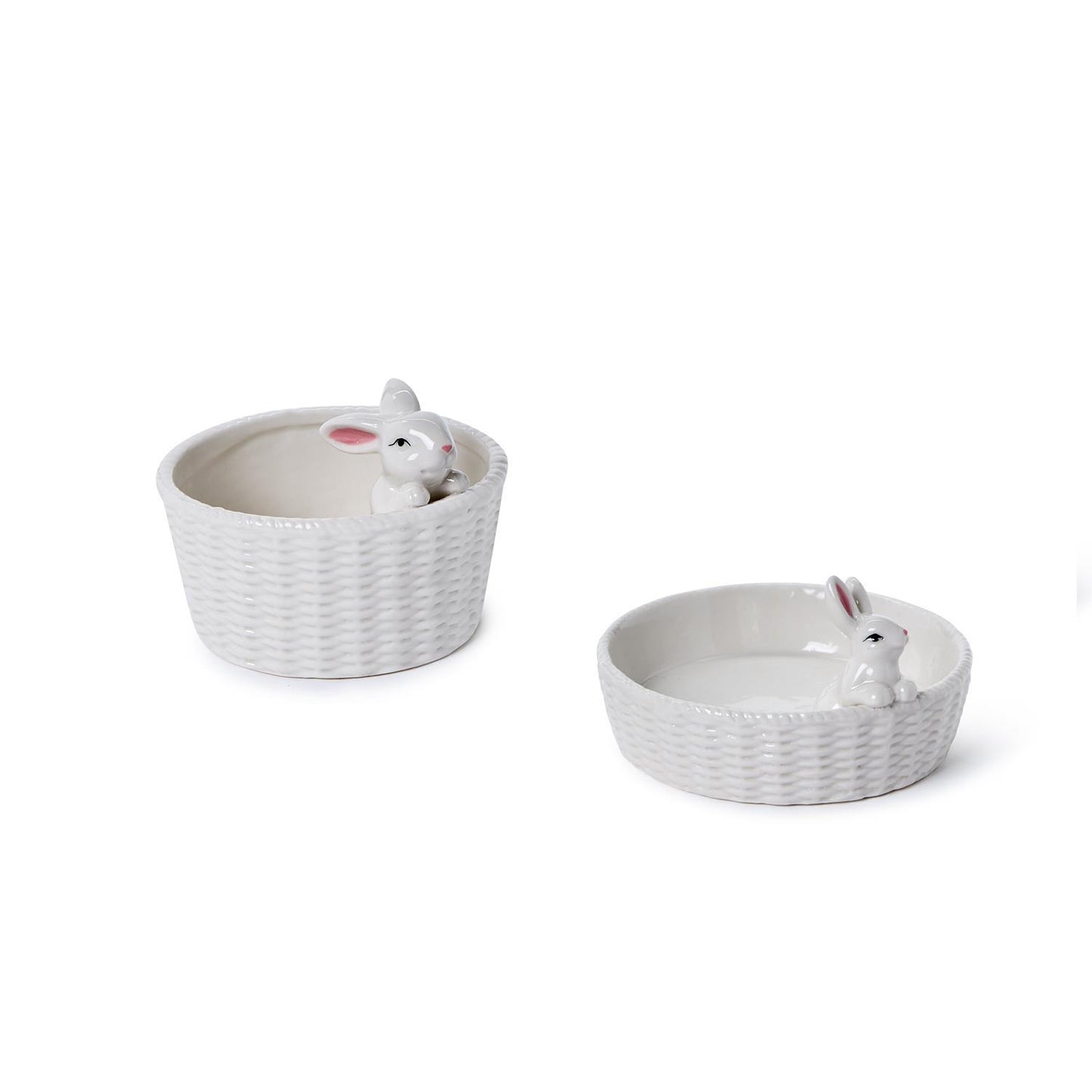 Two's Company Bunny W/basket Tidbit Dish, Shallow