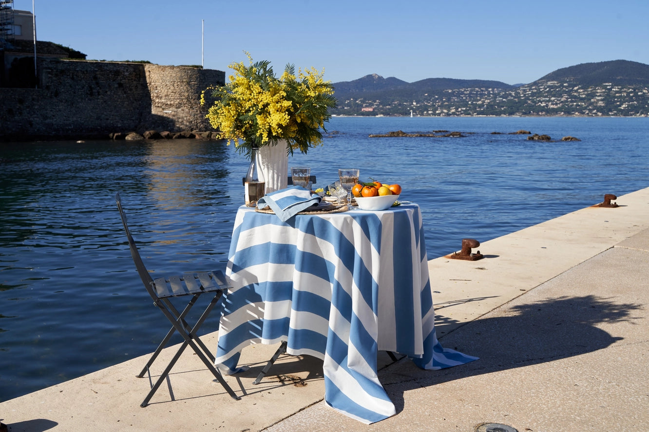 Couleur Nature St. Tropez Blue Tablecloth, 71x106