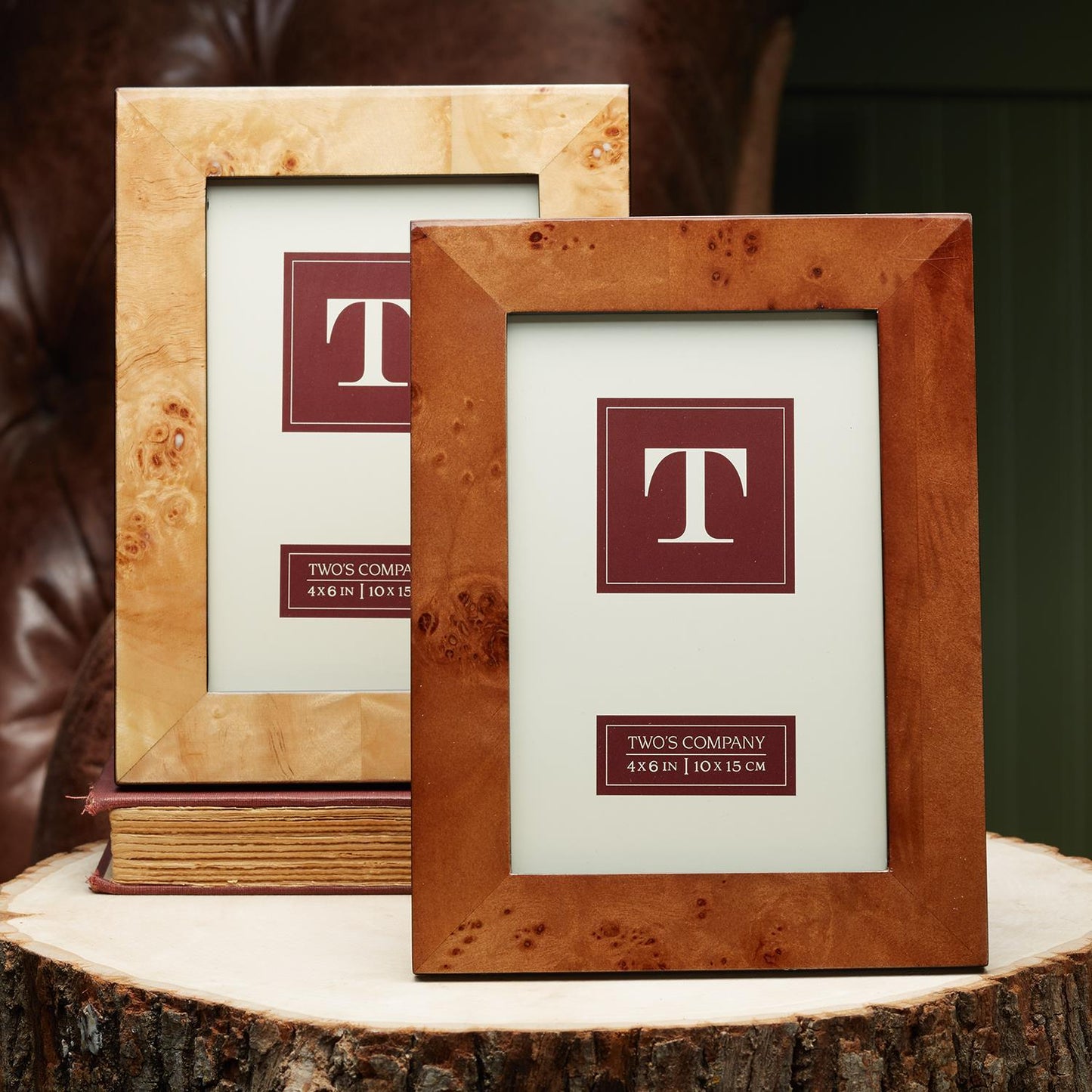 Two's Company Dark Burl Frame, 4x6