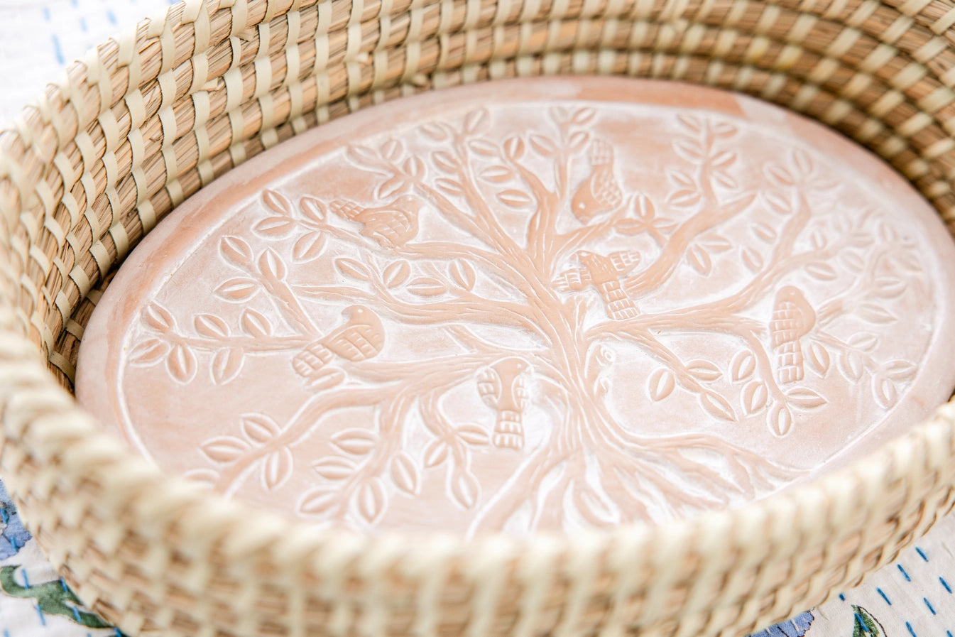 Rahab's Rope Oval Birds in a Tree Bread Warmer