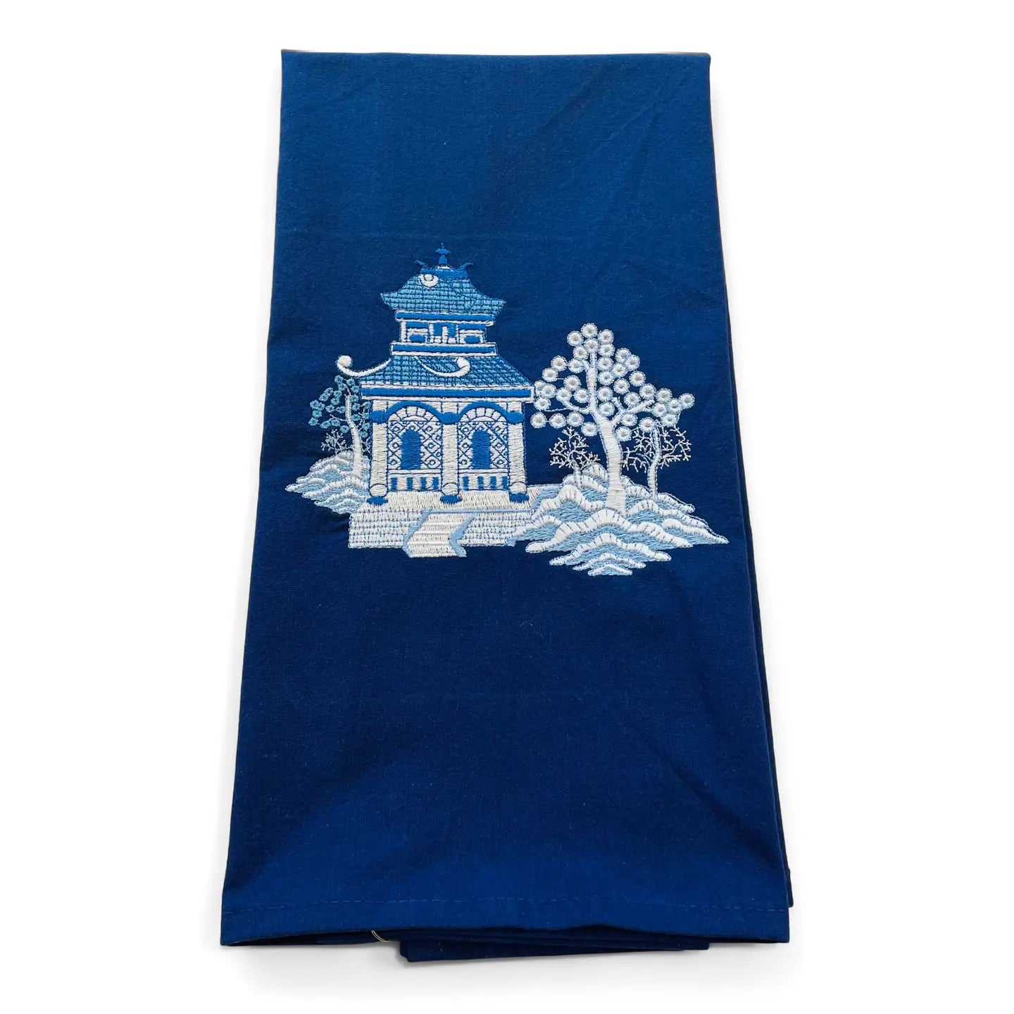 Vibrantly Tea Towel Navy Pagoda