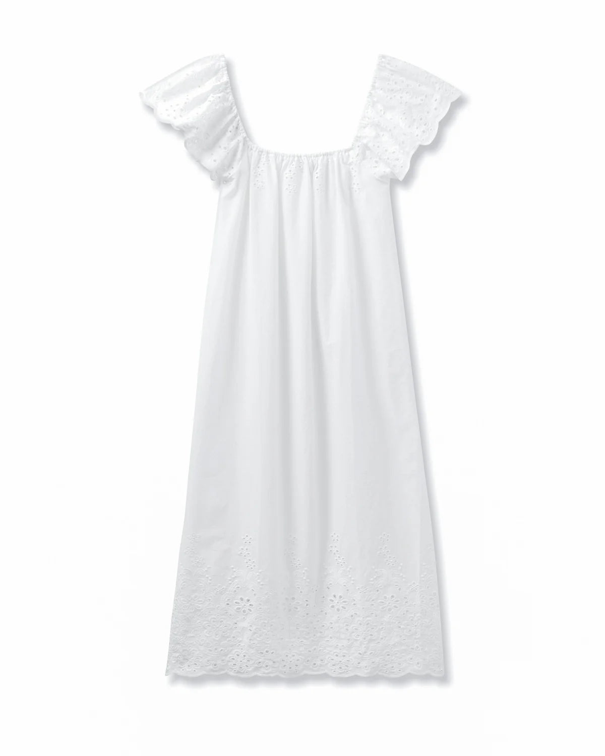 Petite Plume Women's Twill Ava Nightgown in White