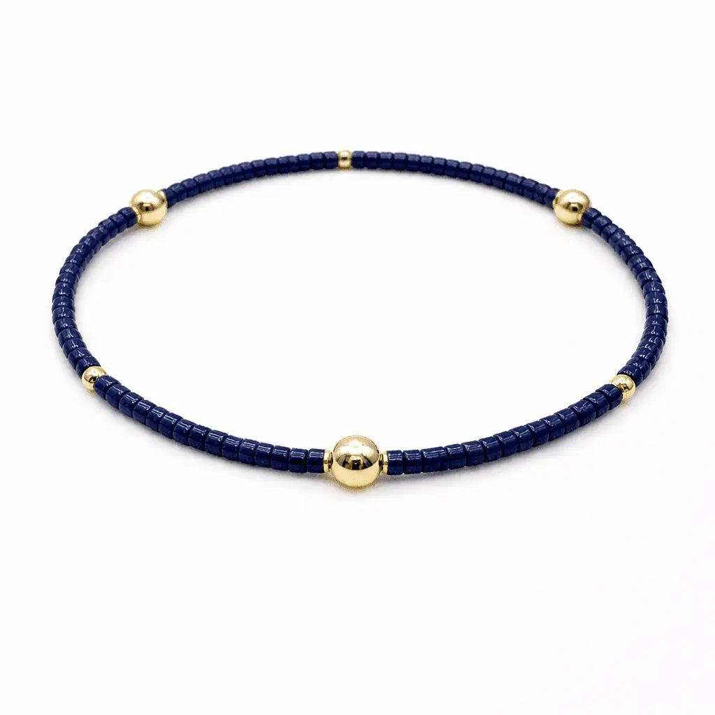 Game Day - Navy & Gold Filled Bracelet