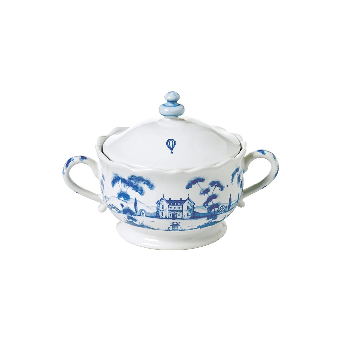 Juliska Country Estate Sugar Bowl with Lid- Delft Blue