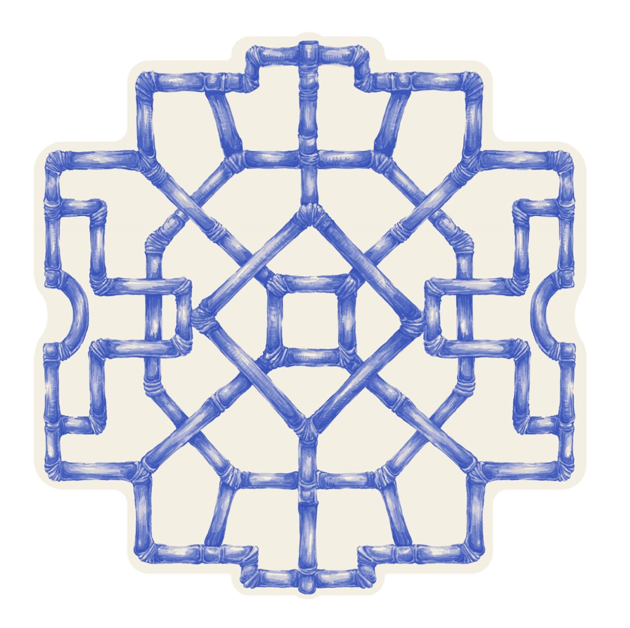 Hester & Cook Blue Bamboo Die Cut Placemat