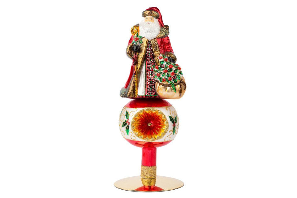 Huras Holly Berry Santa Tree Topper