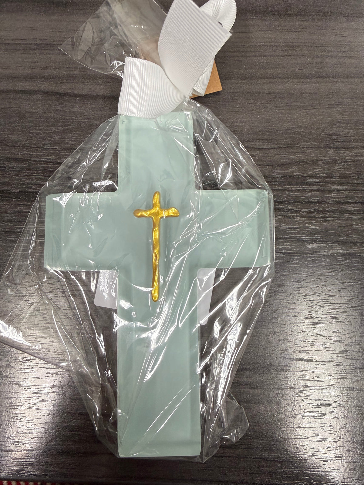 Painted Resin Cross, Blue