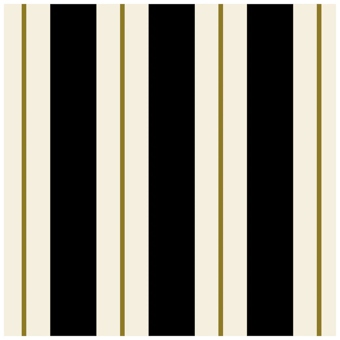 Hester & Cook Black & Gold Awning Stripe Cocktail Napkin