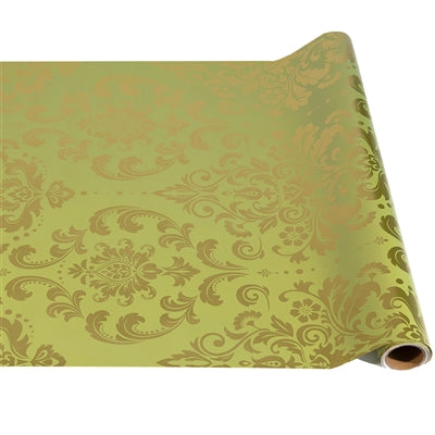 Hester & Cook Light Green Damask Runner - 30" x 25'