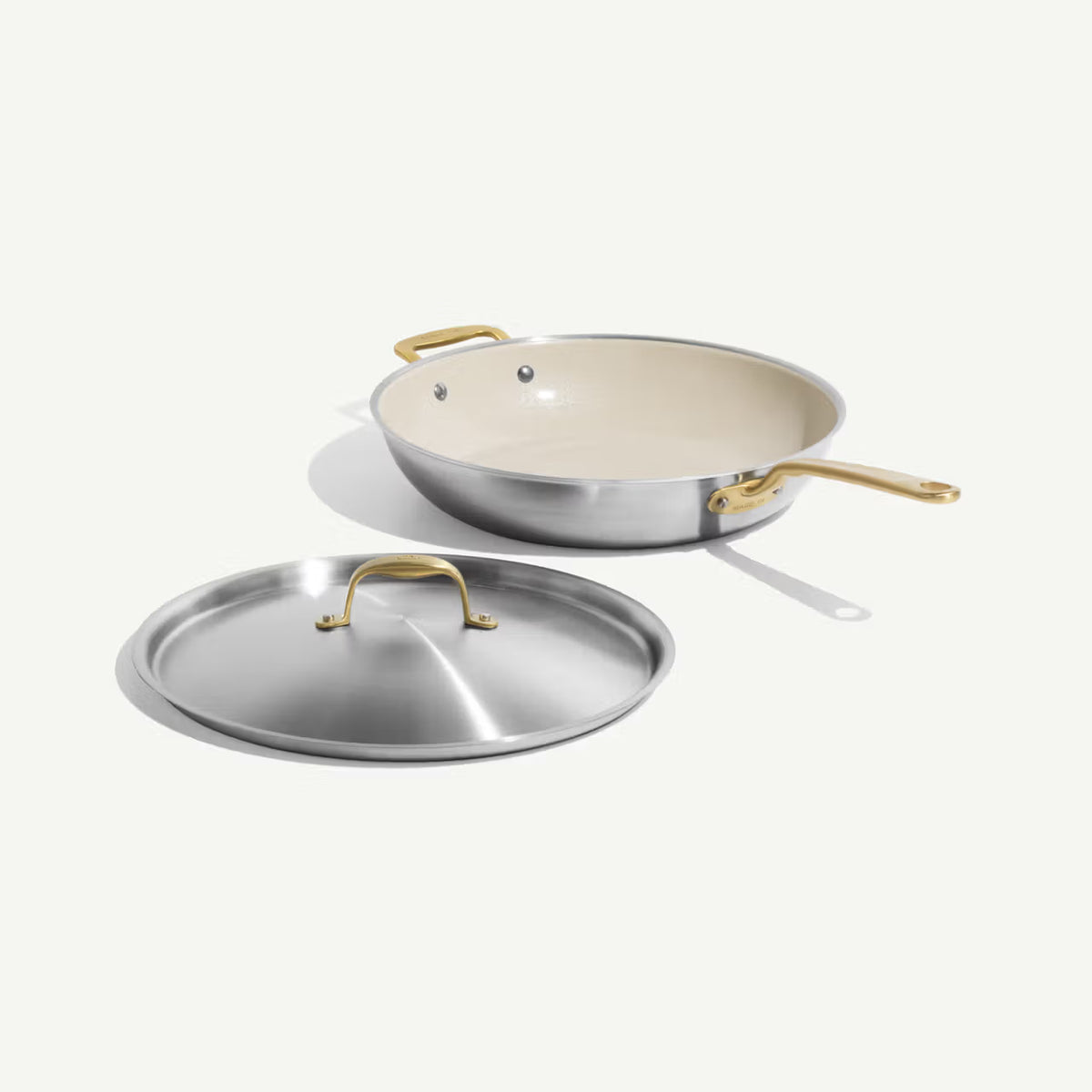 Made In 14" CeramiClad Frying Pan-Sand/Brass