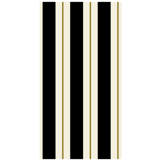 Hester & Cook Black & Gold Awning Stripe Guest Napkin