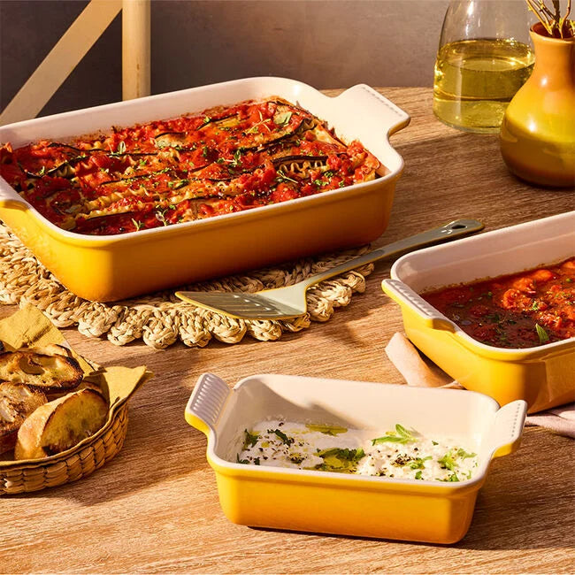 Le Creuset Set of 3 Heritage Rectangular Dishes, Nectar