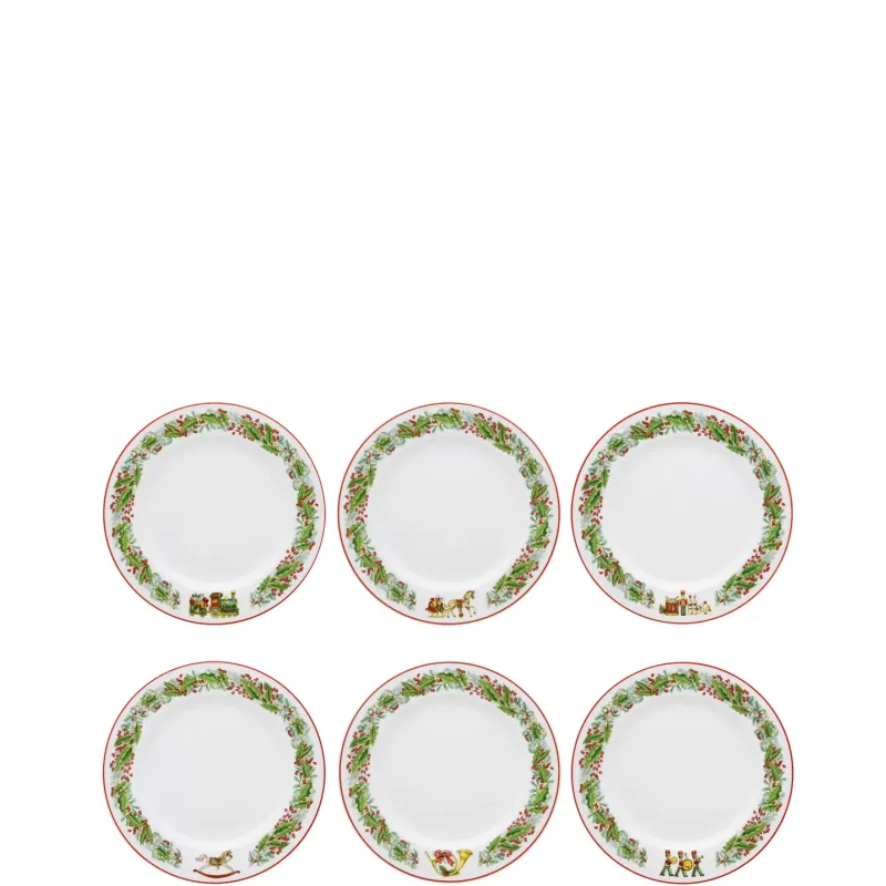 Vista Alegre Christmas Magic Set 6 Dessert Plates