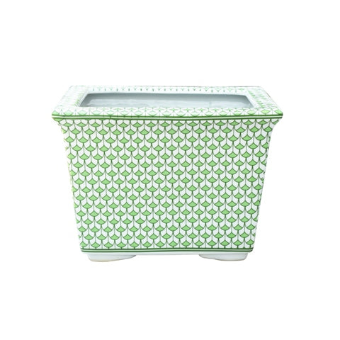 FISH SCALE GREEN 9" CACHEPOT