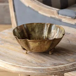 Porch View Antique Gold Bowl W/ Frog