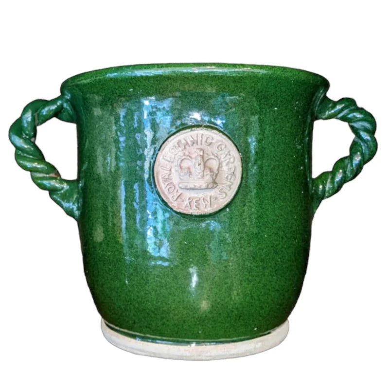 Bot Collections-twisted Handle Pot/dark Green/large
