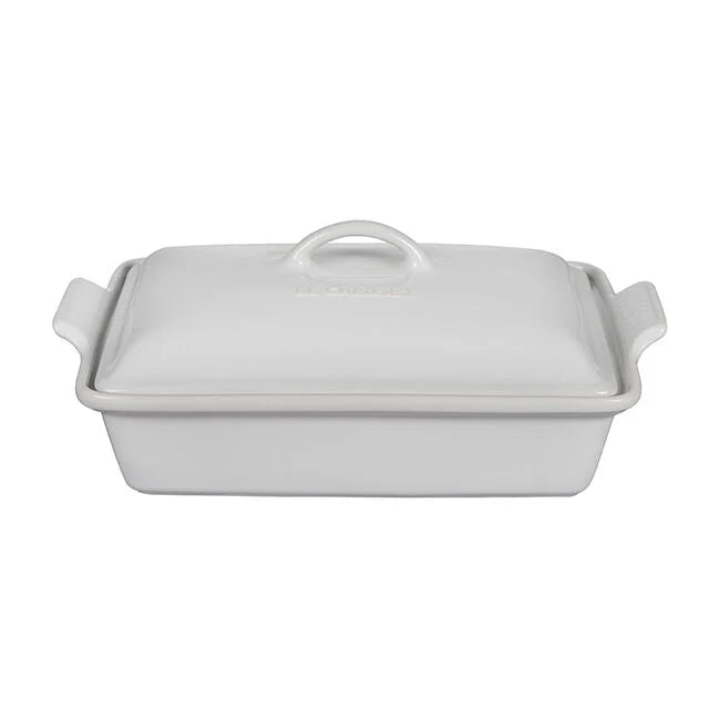 Le Creuset 4 Qt Rectangular Covered Cass, White
