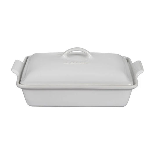 Le Creuset 4 Qt Rectangular Covered Cass, White