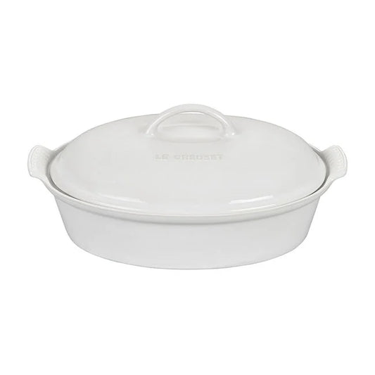Le Creuset 4Qt Oval Covered Casserole,  White