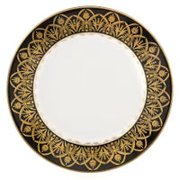 Royal Limoges Oasis Black & Gold Dessert