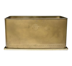 Bot Collections Kew Aged Brass Regency Outdoor Planter, Large Brass