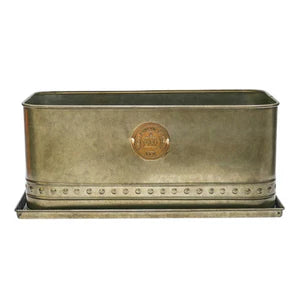 Bot Collections Kew Aged Brass Regency Outdoor Trough, Small Brass
